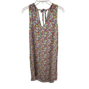 Gap Women's Sleeveless Multicolor Floral Tie-Back V-Neck Shift Dress Size M
